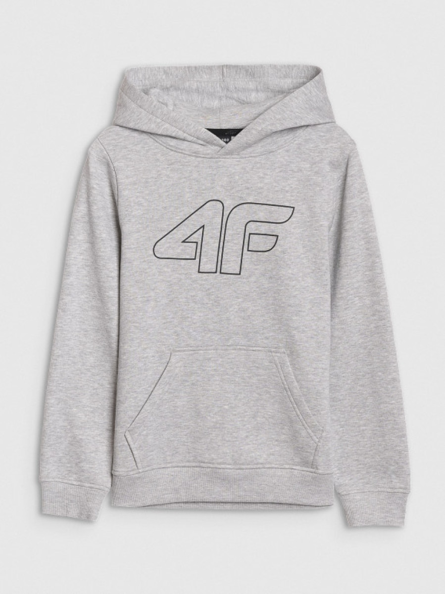 Chłopięca bluza dresowa nierozpinana bez kaptura 4F 4FJWSS25TSWSM1716 - szara