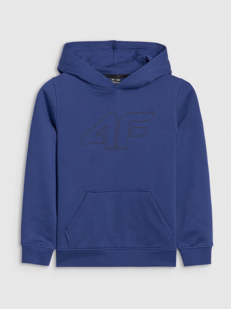 Chłopięca bluza dresowa nierozpinana bez kaptura 4F 4FJWSS25TSWSM1716 - niebieska