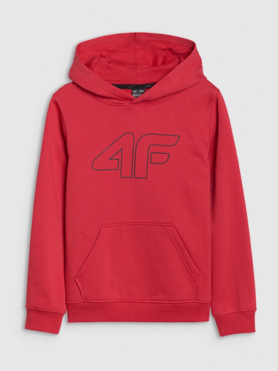 Chłopięca bluza dresowa nierozpinana bez kaptura 4F 4FJWSS25TSWSM1716 - czerwona