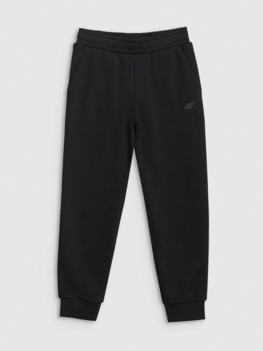 Dziewczęce spodnie dresowe joggery 4F 4FJWSS25TTROF1099 - czarne