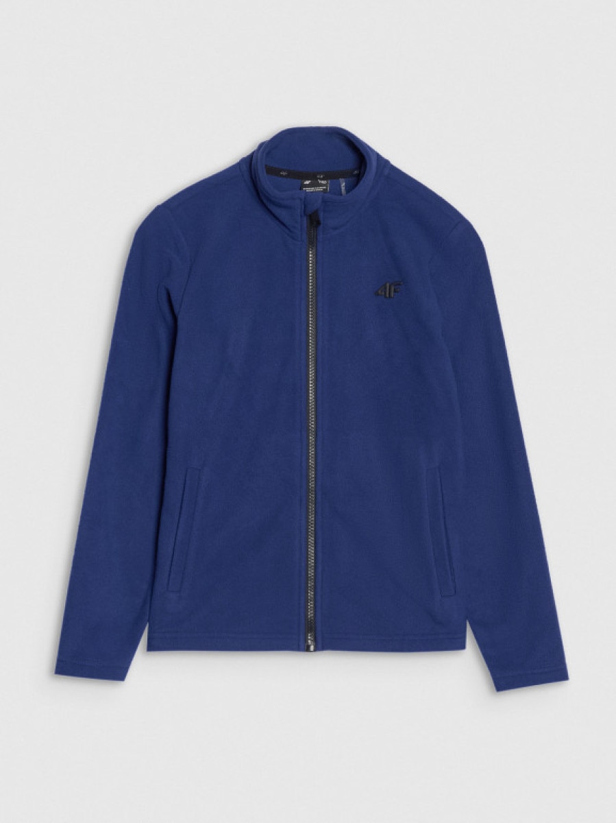 Chłopięcy polar rozpinany bez kaptura 4F 4FJWSS25TFLEM387 - niebieski