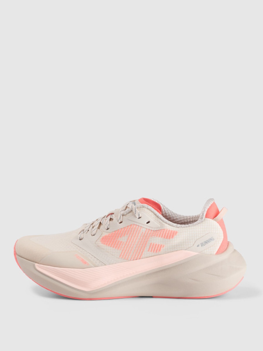 Damskie buty do biegania 4F Flow Run1.0 4FRSS25FSPOF176 - beżowe