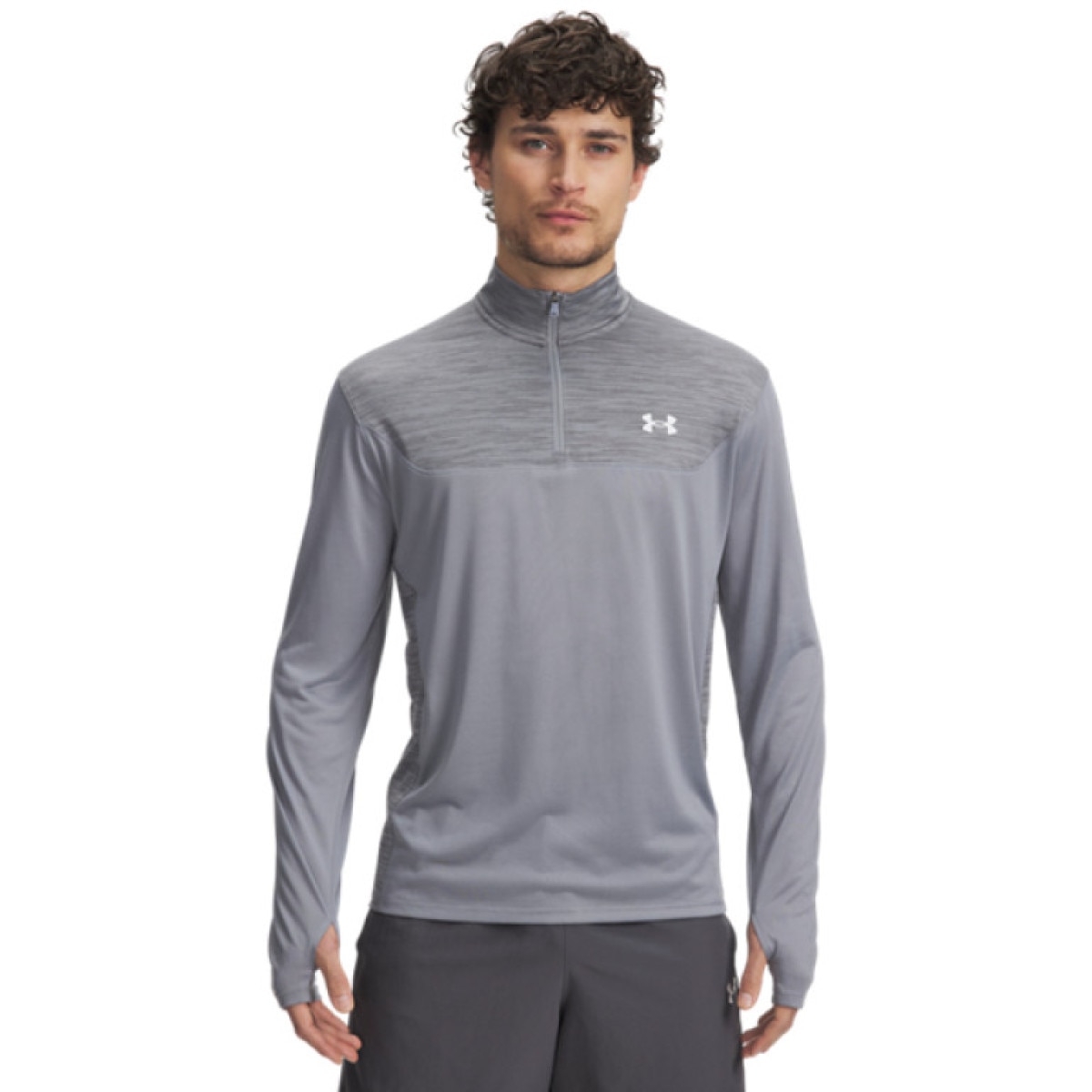 Męska bluza treningowa nierozpinana bez kaptura Under Armour UA Tech Utility 1/4 Zip - szara