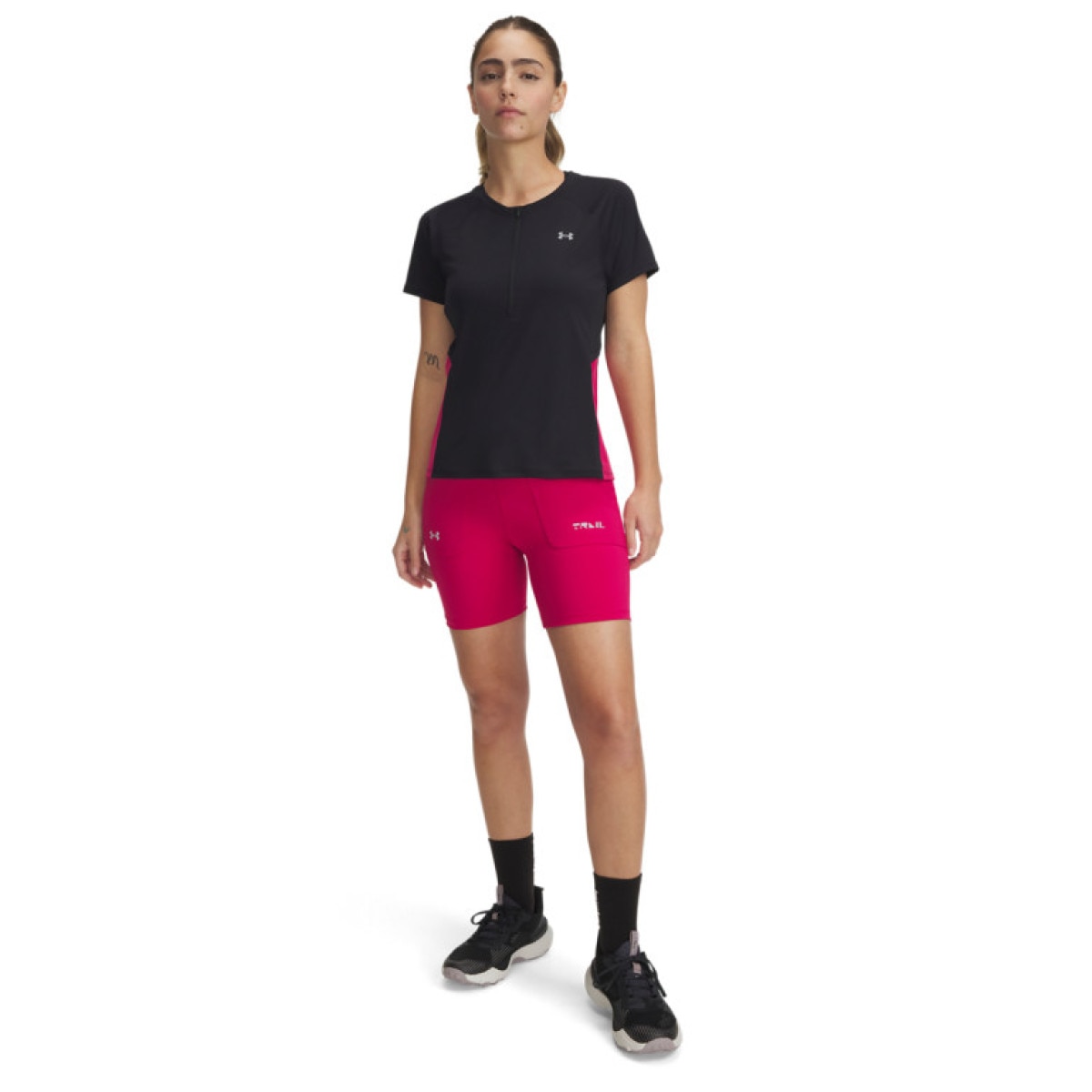 Damskie kolarki do biegania Under Armour UA Trail Run Fitted Short - różowe