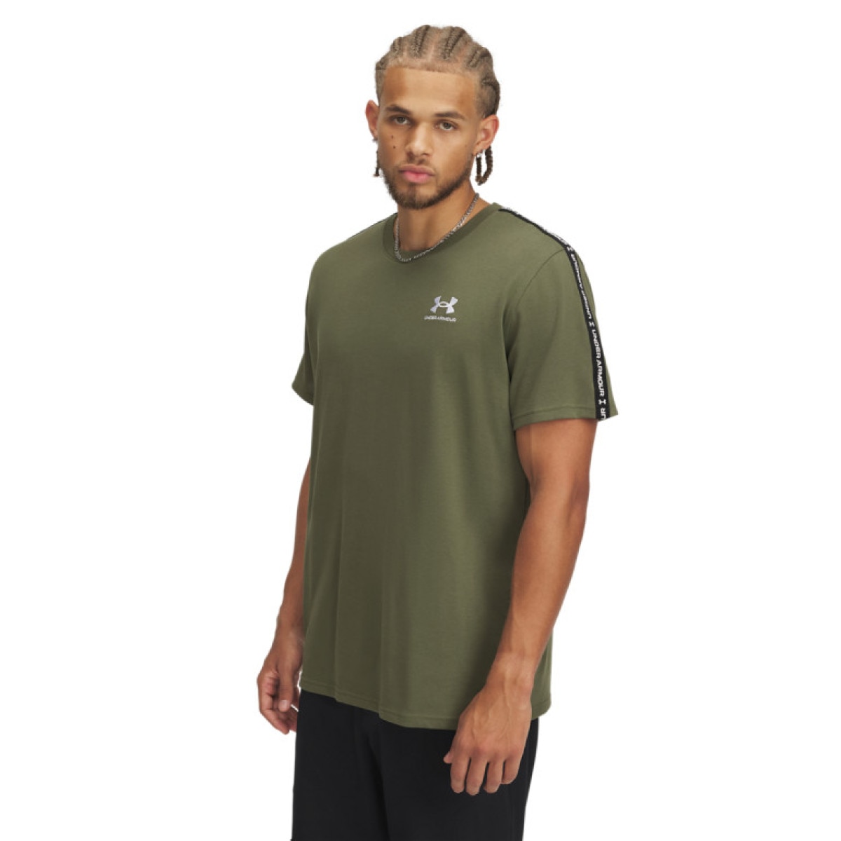 Męski t-shirt Under Armour UA Icon HWT Tee Taping - khaki