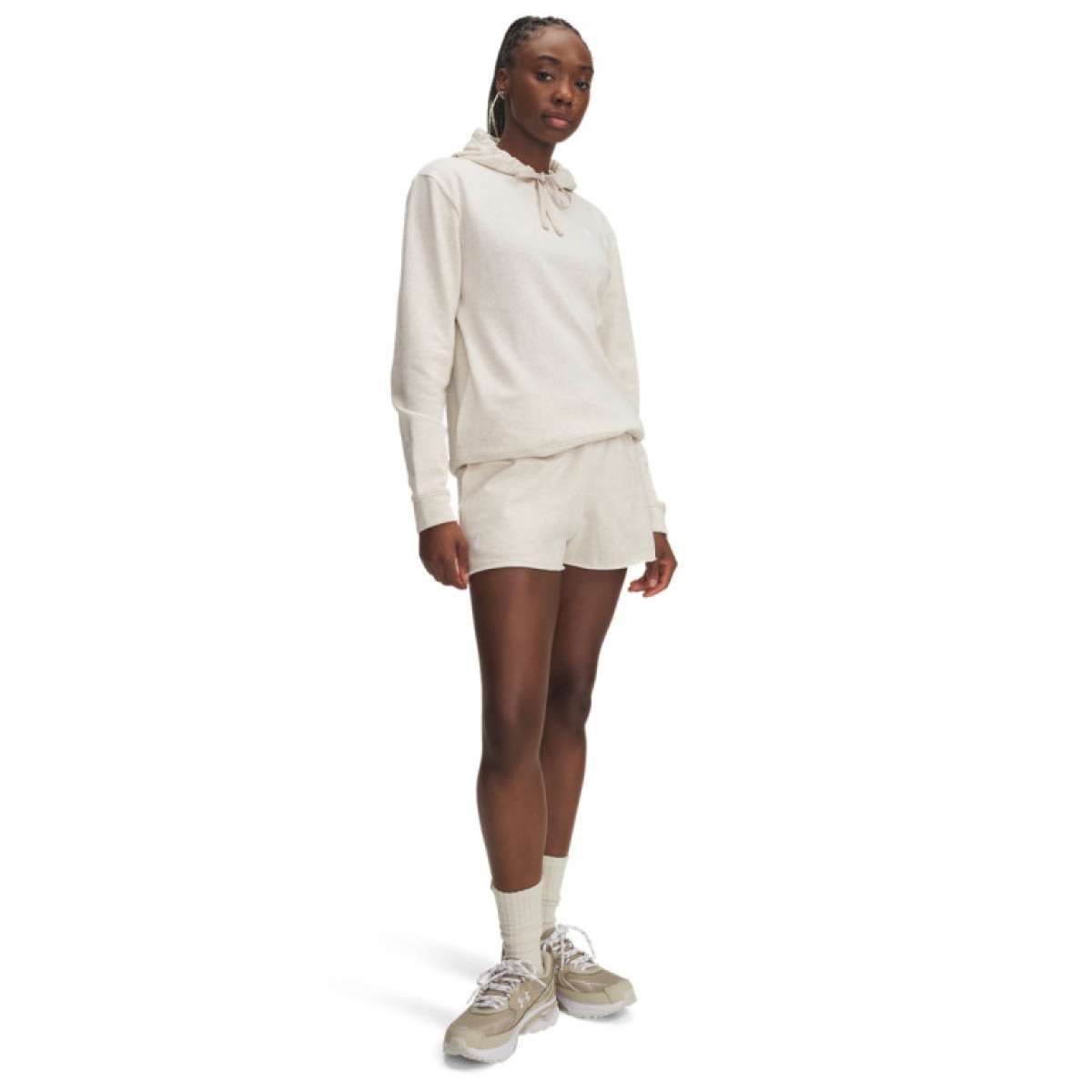 Damskie spodenki dresowe Under Armour UA Rival Terry Short - beżowe