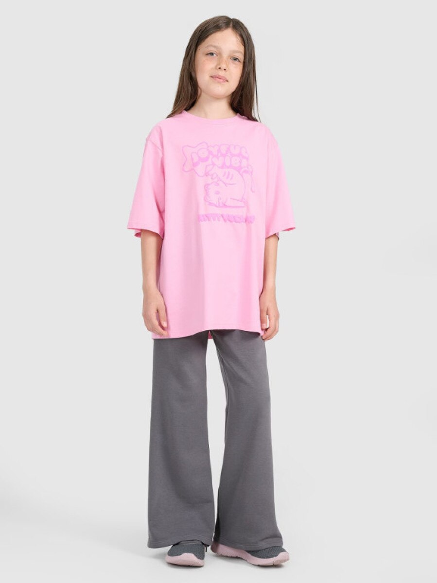 Dziewczęce spodnie dresowe 4F 4FJRAW25TTROF1600 - szare