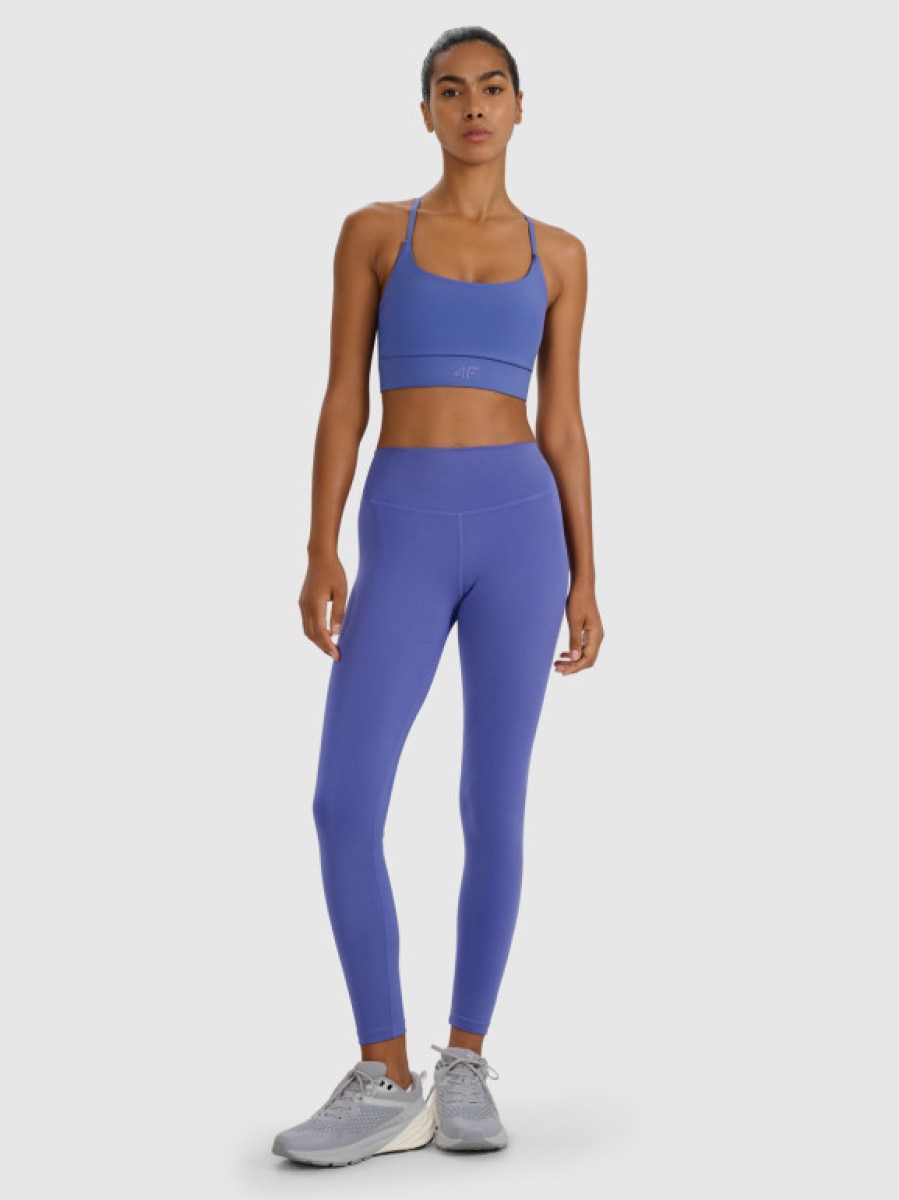 Damskie legginsy treningowe 4F 4FWAW25TFTIF362 - granatowe