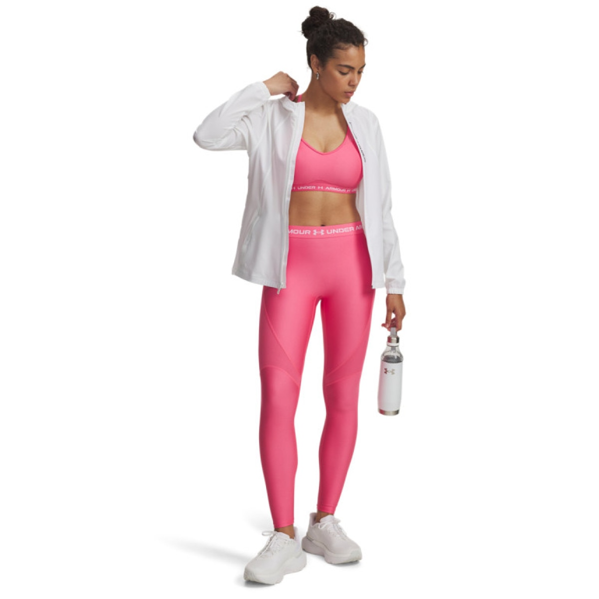 Damskie legginsy treningowe Under Armour HeatGear Rib - różowe