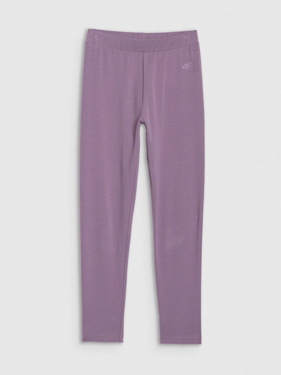 Dziewczęce legginsy dzianinowe 4F 4FJWMM00TTIGF220 - fioletowe