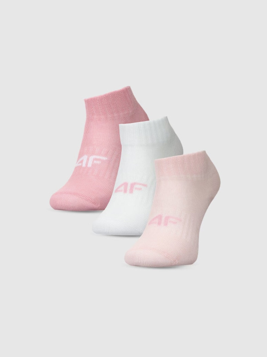 Dziewczęce skarpetki za kostkę (3-pack) 4F 4FJWMM00USOCF497 - multikolor