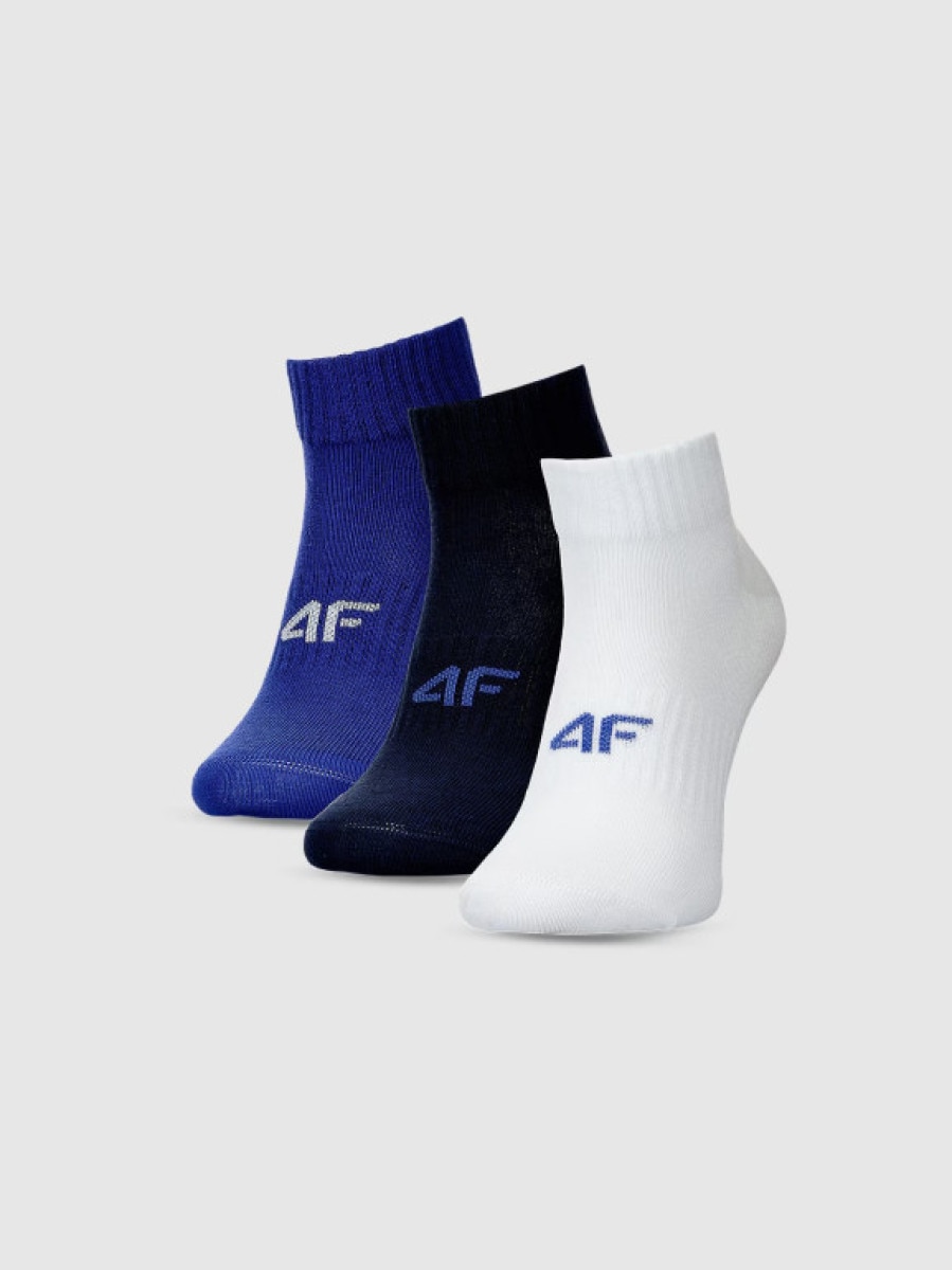 Chłopięce skarpetki za kostkę (3-pack) 4F 4FJWMM00USOCM499 - multikolor