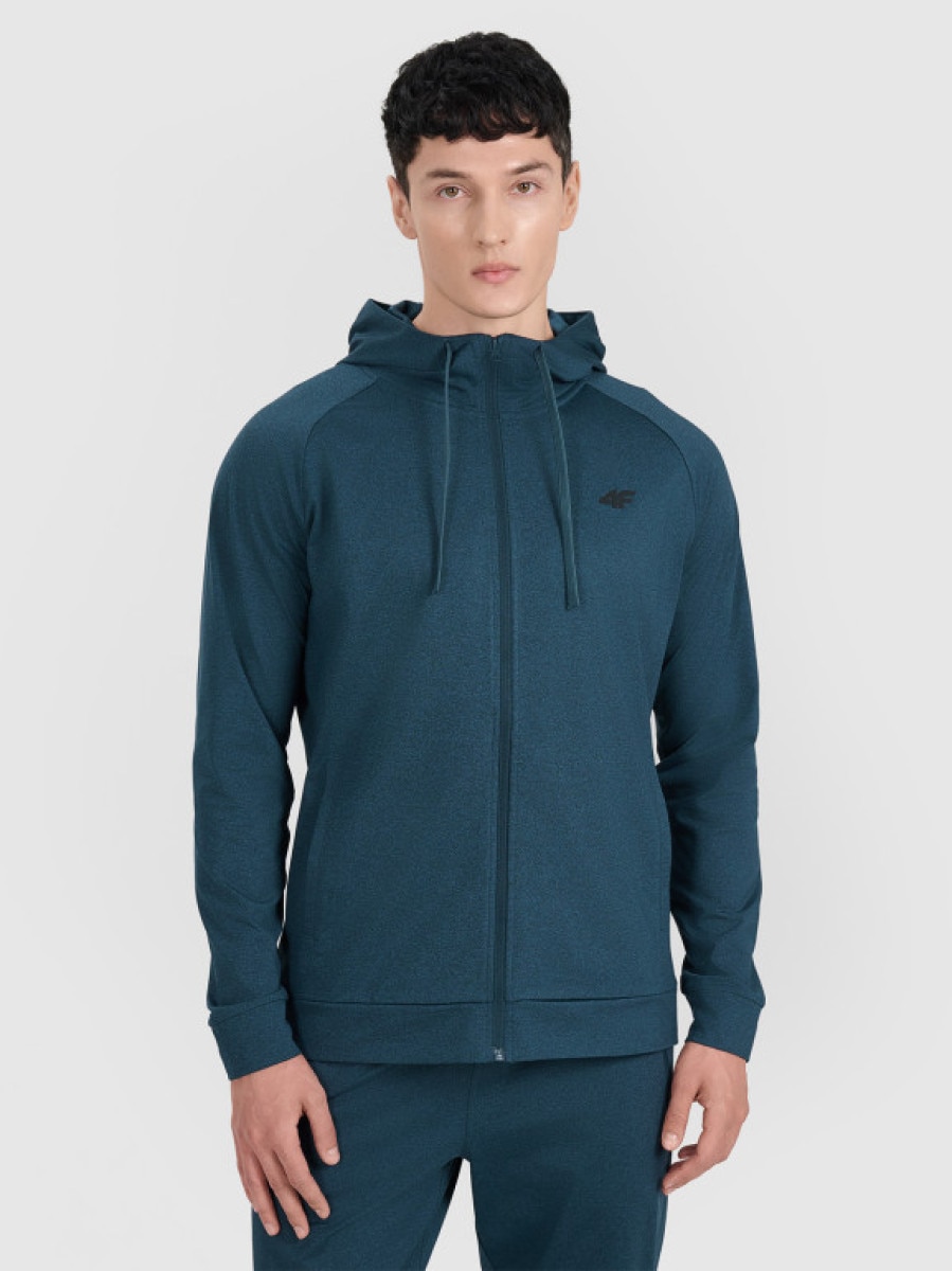 Męska bluza treningowa 4F 4FWAW25TFSWM586 - turkusowy