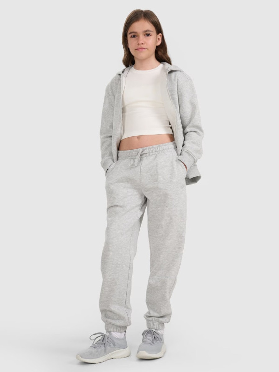 Dziewczęce spodnie dresowe joggery 4F 4FJRMM00TTROF1615 - szare