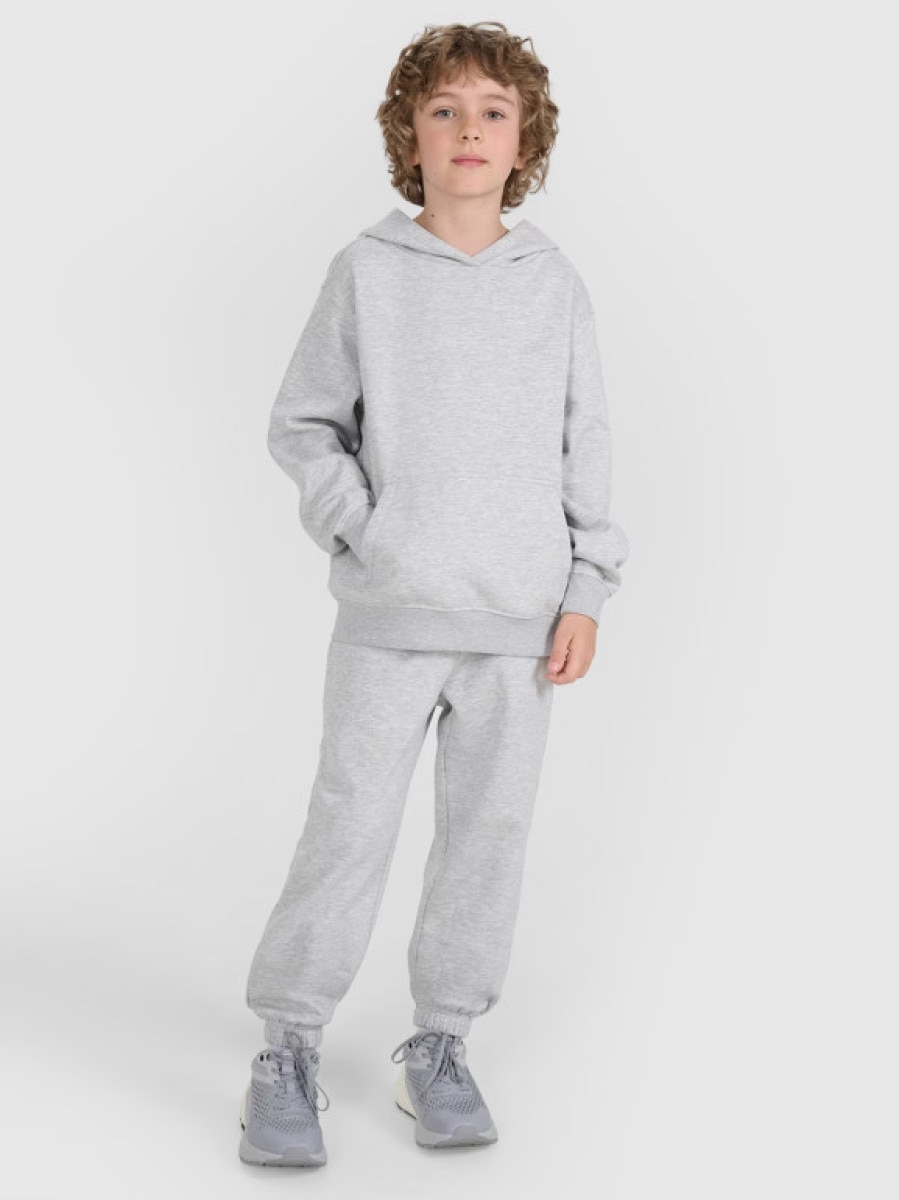 Chłopięce spodnie dresowe joggery 4F 4FJRMM00TTROM1628 - szare