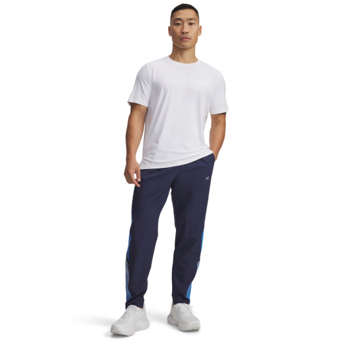 Męskie spodnie do biegania Under Armour UA Velociti Storm Pant - granatowe
