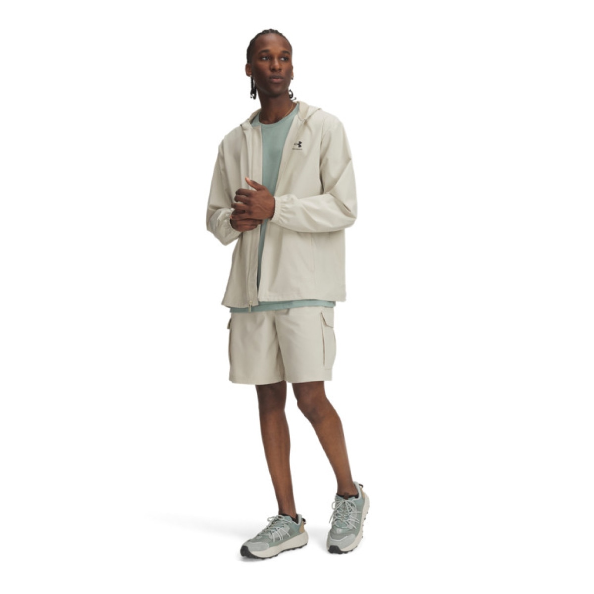 Męskie spodenki cargo Under Armour UA Vibe Woven Cargo Short - beżowe