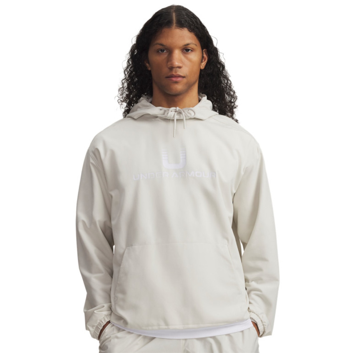 Męska bluza nierozpinana z kapturem Under Armour UA Unstoppable Wvn Hoodie - biała