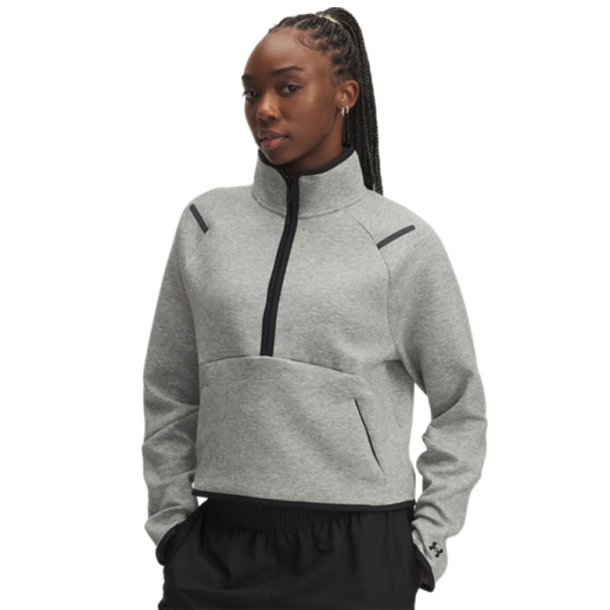 Damska bluza dresowa bez kaptura Under Armour UA Unstoppable Fleece - szara
