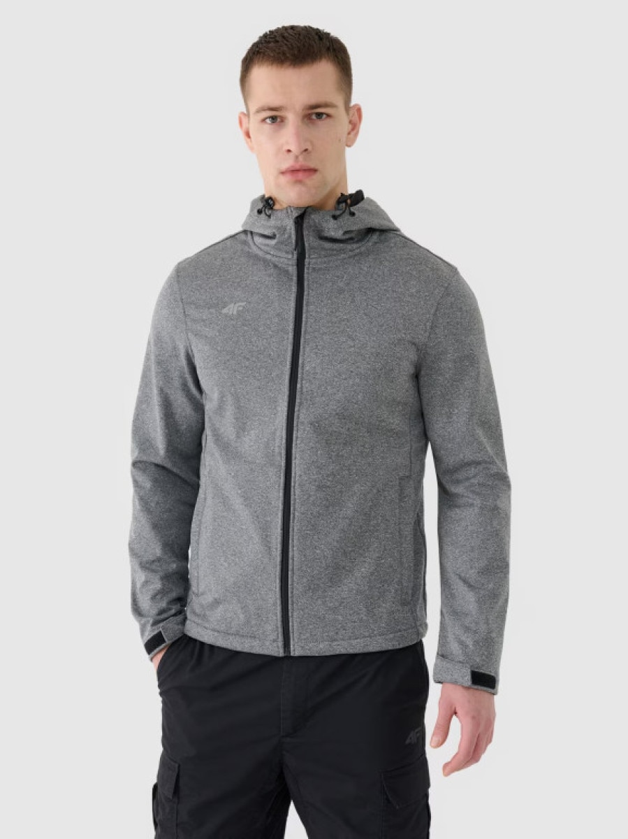 Męska kurtka wiatroodporna softshell 4F NOSH4-SFM001B - szara