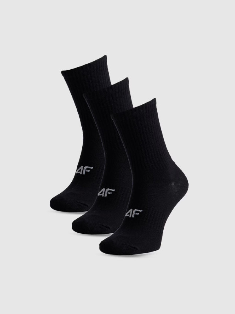 Damskie skarpetki za kostkę (3-pack) 4F 4FWMM00USOCF474 - czarne