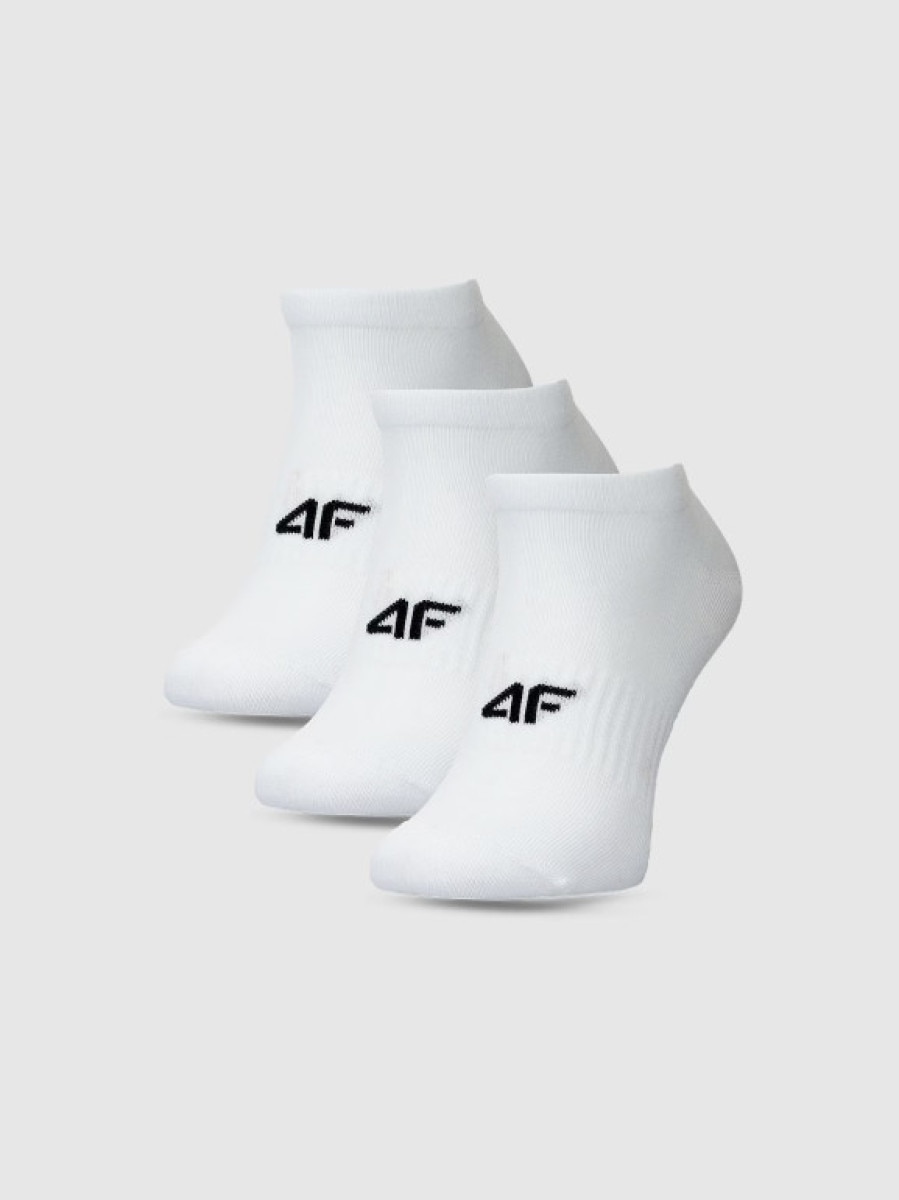 Męskie skarpetki (3-pack) 4F 4FWMM00USOCM442 - białe