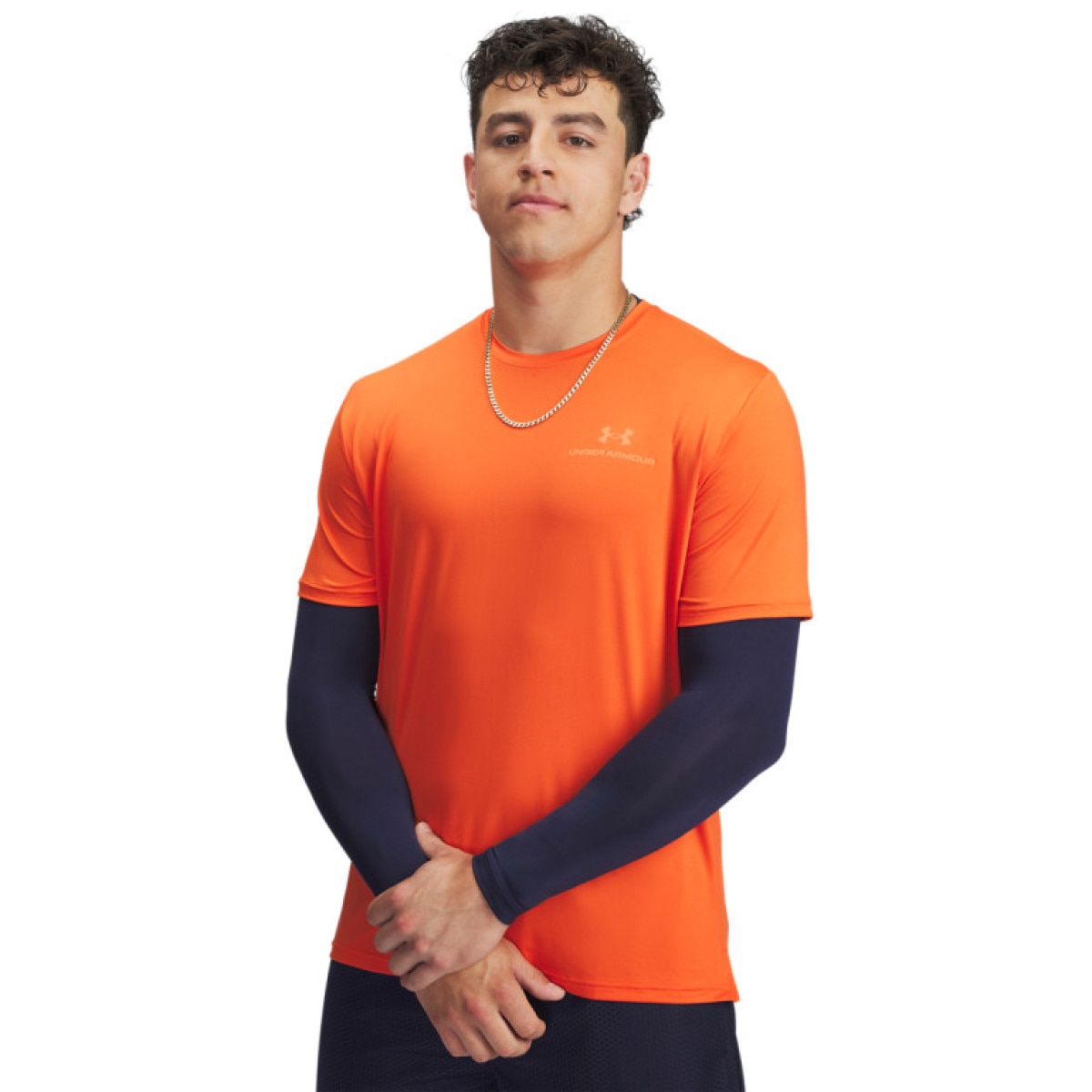 Męska koszulka treningowa Under Armour Vanish Energy SS - pomarańczowa