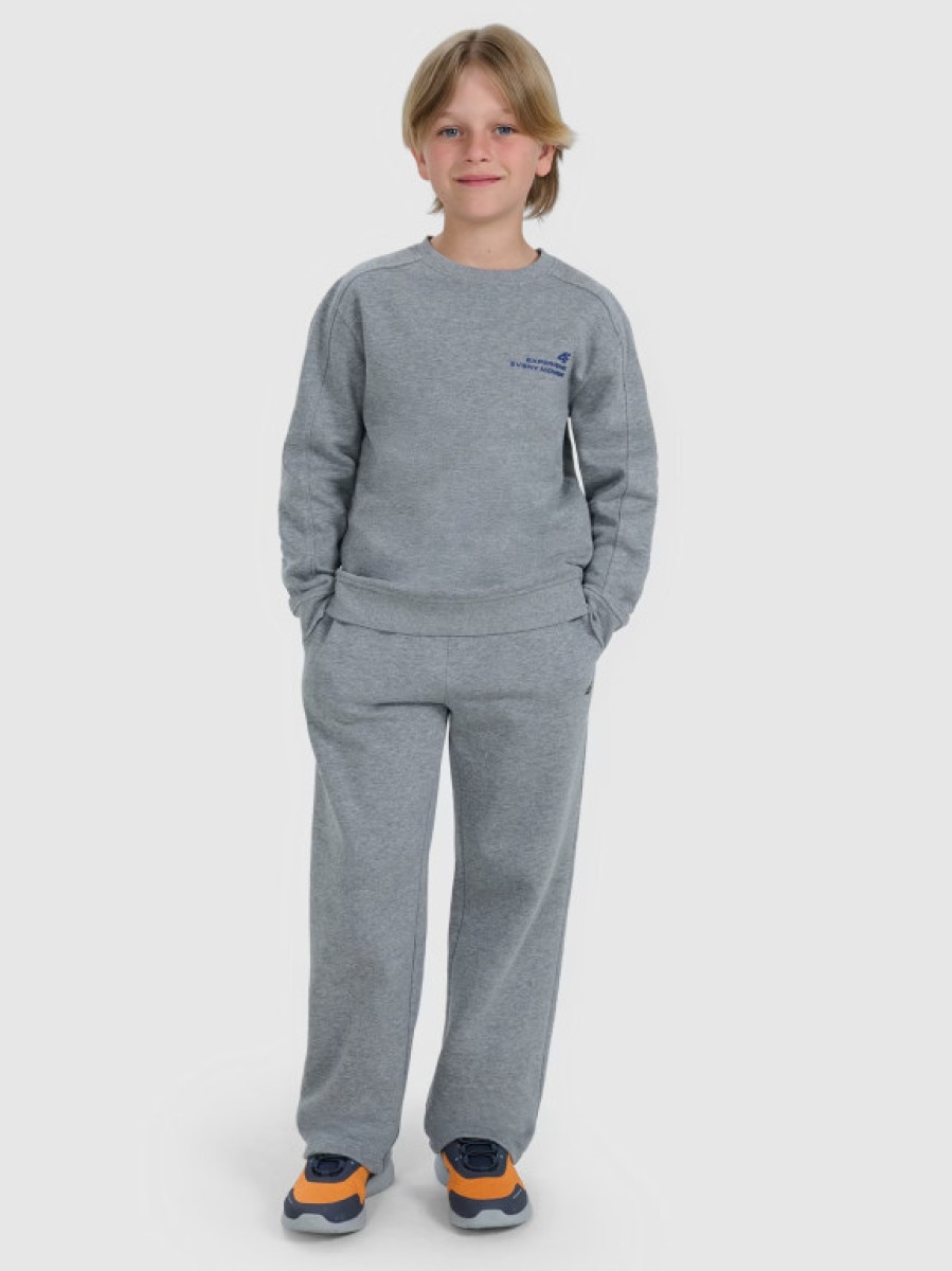 Chłopięce spodnie dresowe 4F 4FJRAW25TTROM1670 - szare