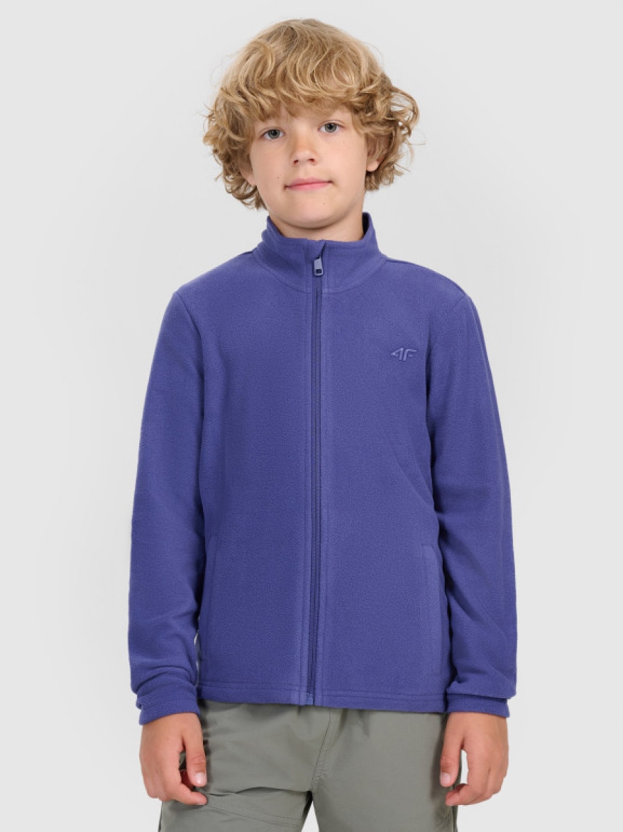 Chłopięcy polar ze stójką 4F 4FJRAW25TFLEM436 - niebieski
