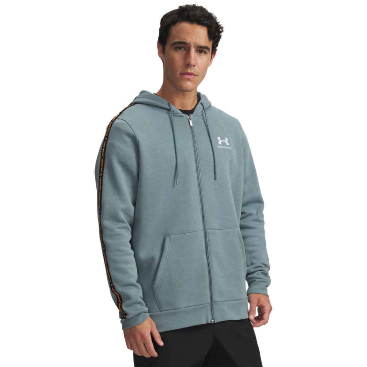 Meska bluza dresowa rozpinana z kapturem Under Armour UA Icon Fleece FZ Taping - niebieska