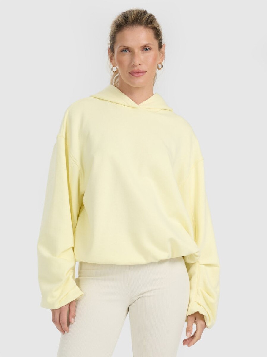 Damska bluza nierozpinana z kapturem 4F 4FRAW25TSWSF2462 - żółta