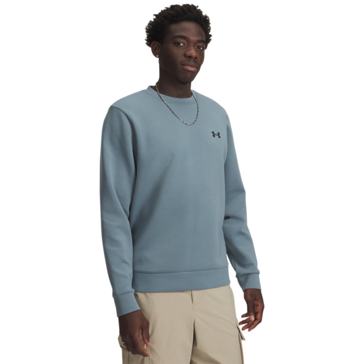 Męska bluza dresowa nierozpinana bez kaptura Under Armour UA Unstoppable Flc Crew Eu - niebieska