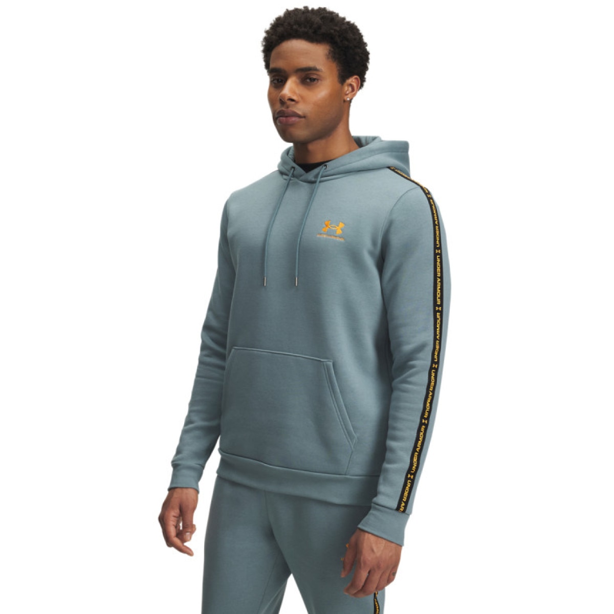 Męska bluza dresowa nierozpinana z kapturem Under Armour UA Icon Fleece Hd Taping - niebieska