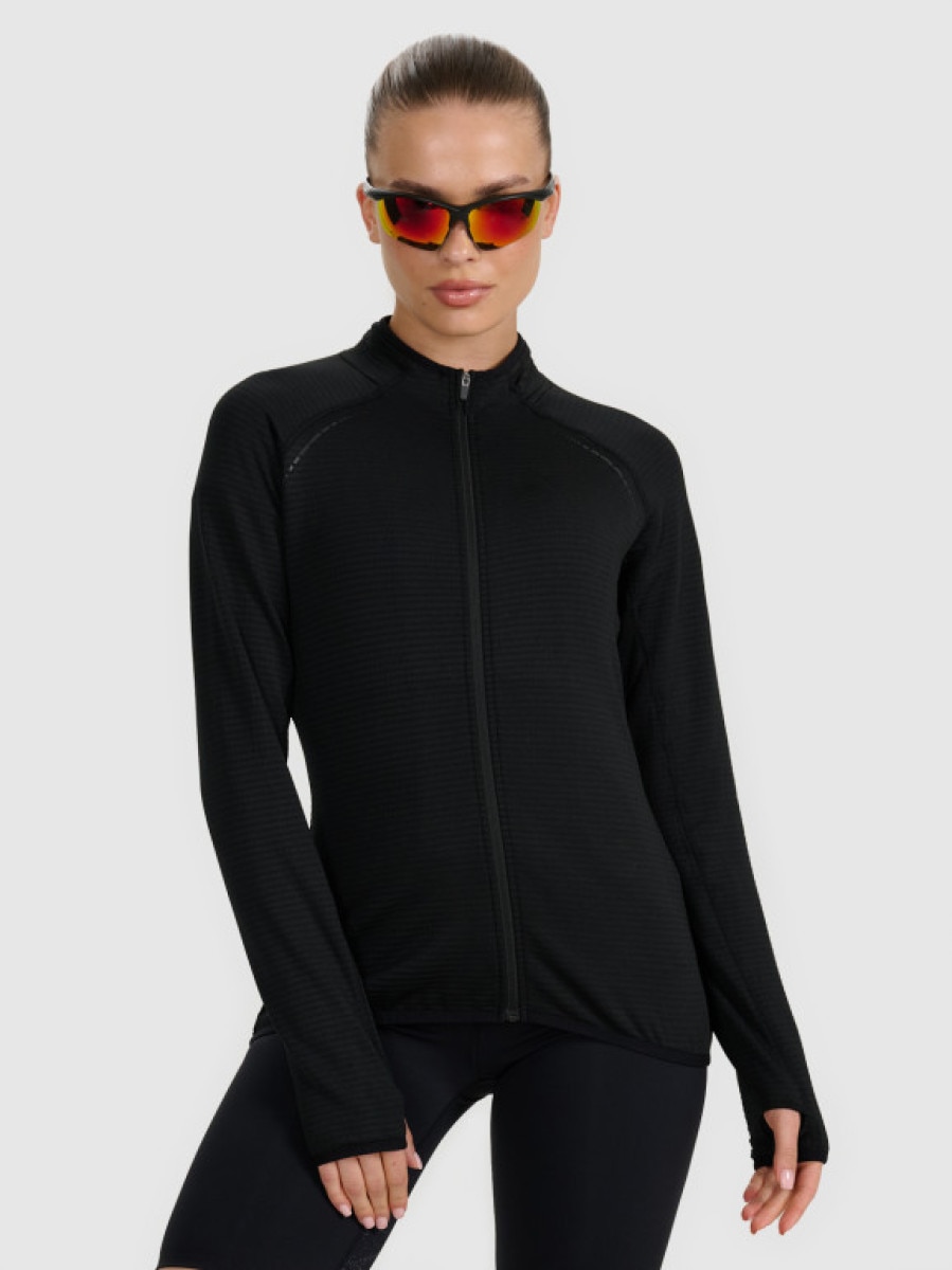 Damska bluza do biegania 4F 4FWAW25TFSWF577 - czarna