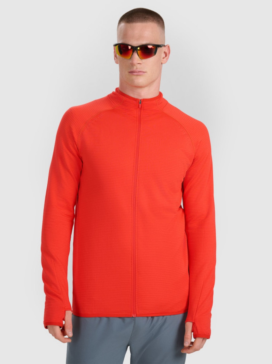 Męska bluza do biegania 4F 4FWAW25TFSWM575 - czerwona