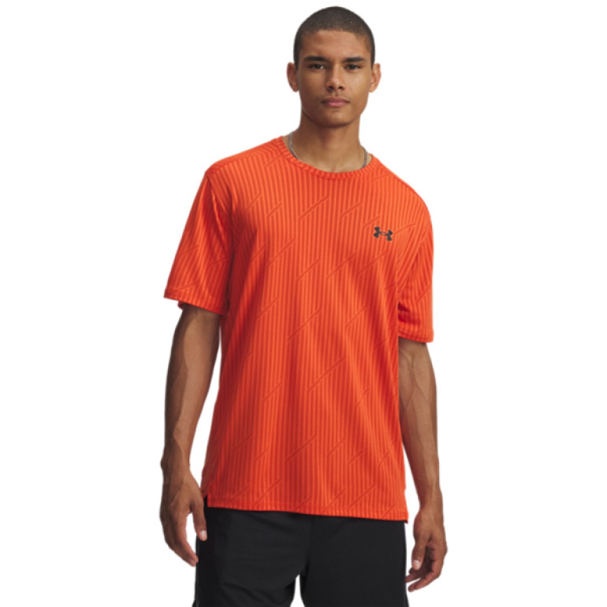 Męska koszulka treningowa Under Armour UA Tech Vent Jacquard - pomarańczowa