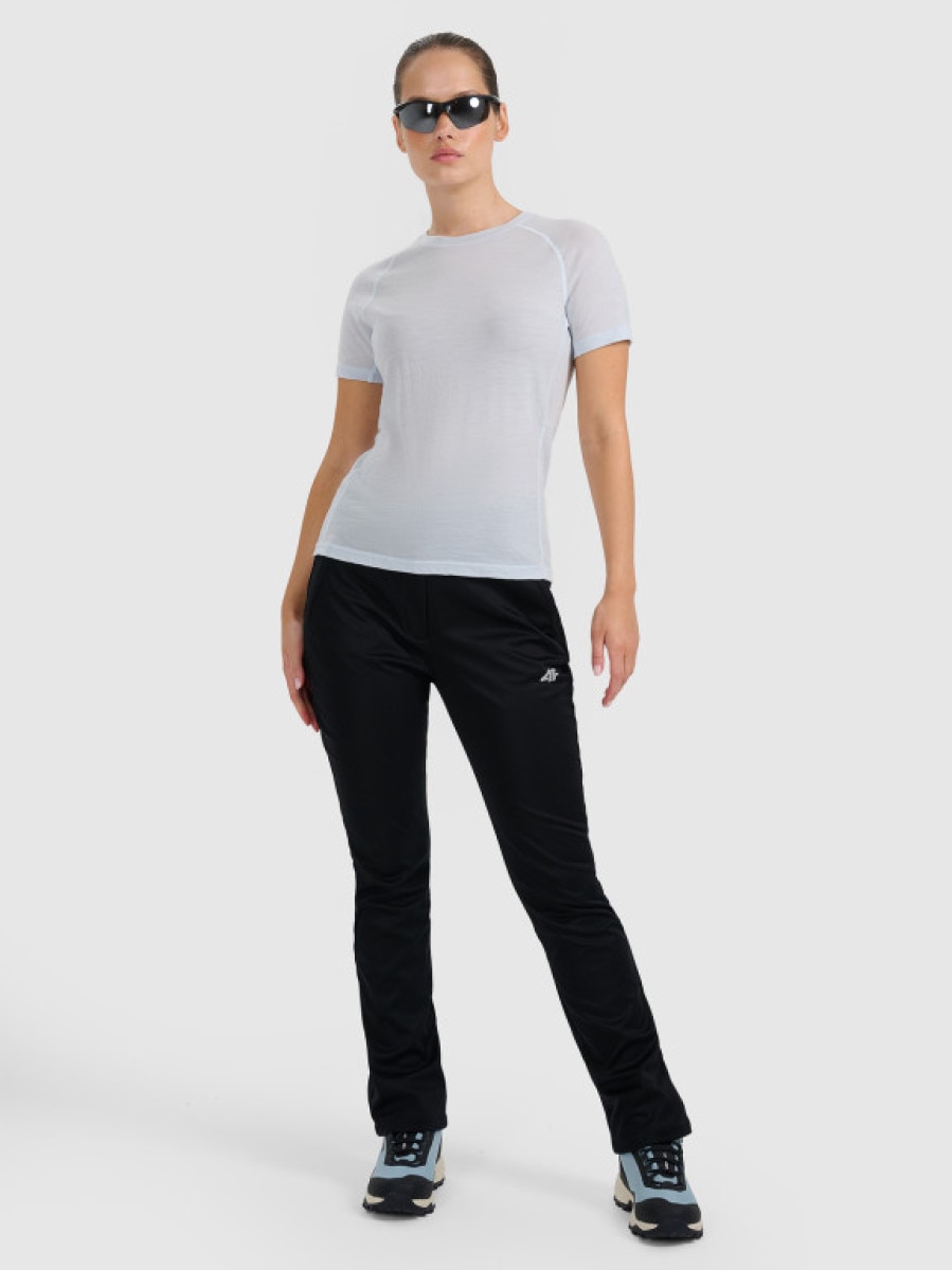 Damskie spodnie softshellowe 4F 4FRAW25TFTRF1236 - czarne