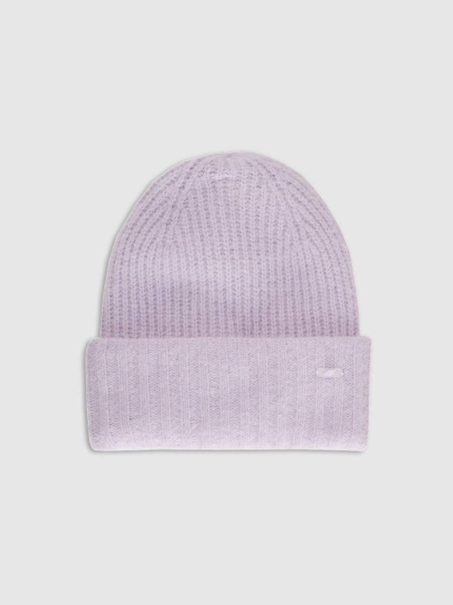 Damska czapka zimowa 4F 4FWAW25ACAPF568 - fioletowa