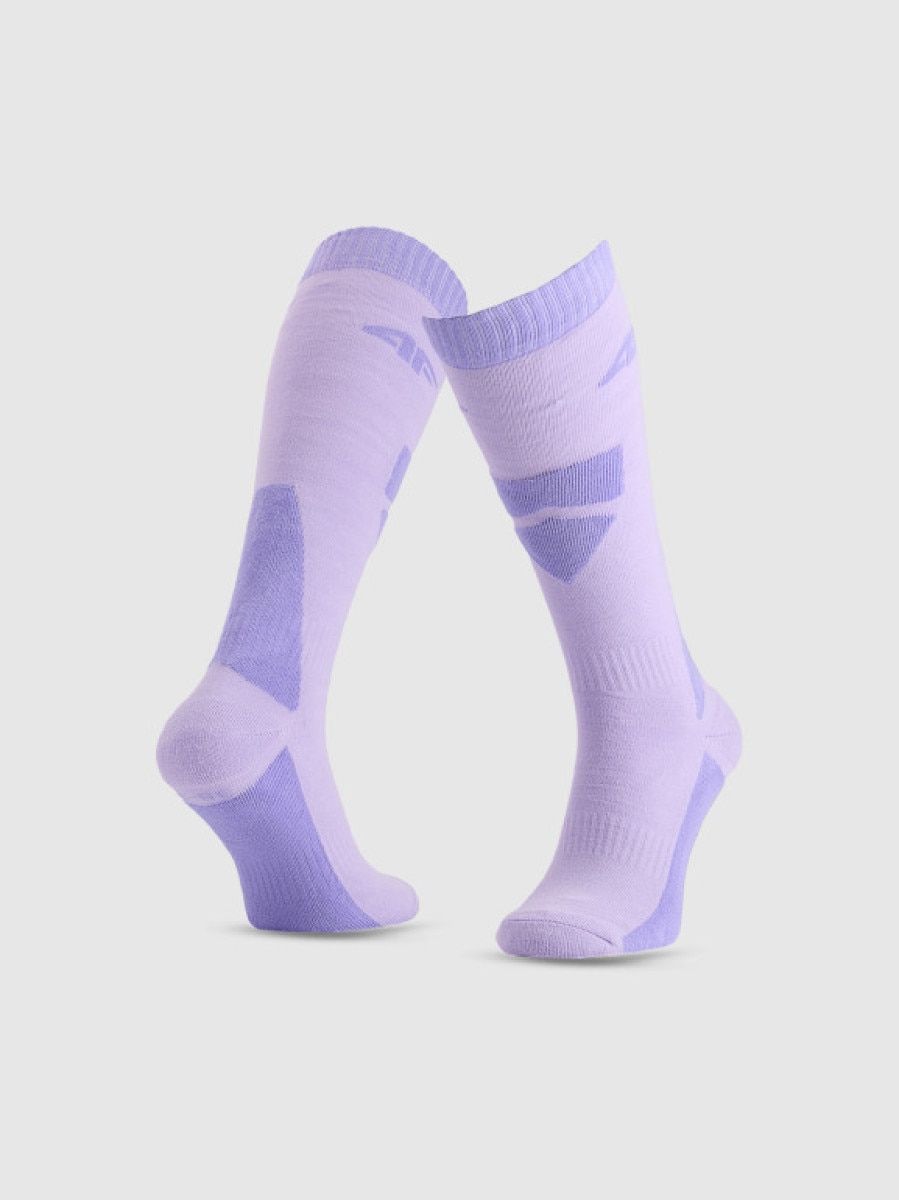 Dziewczęce skarpetki narciarskie 4F 4FJWAW25UFSOF228 - fioletowe