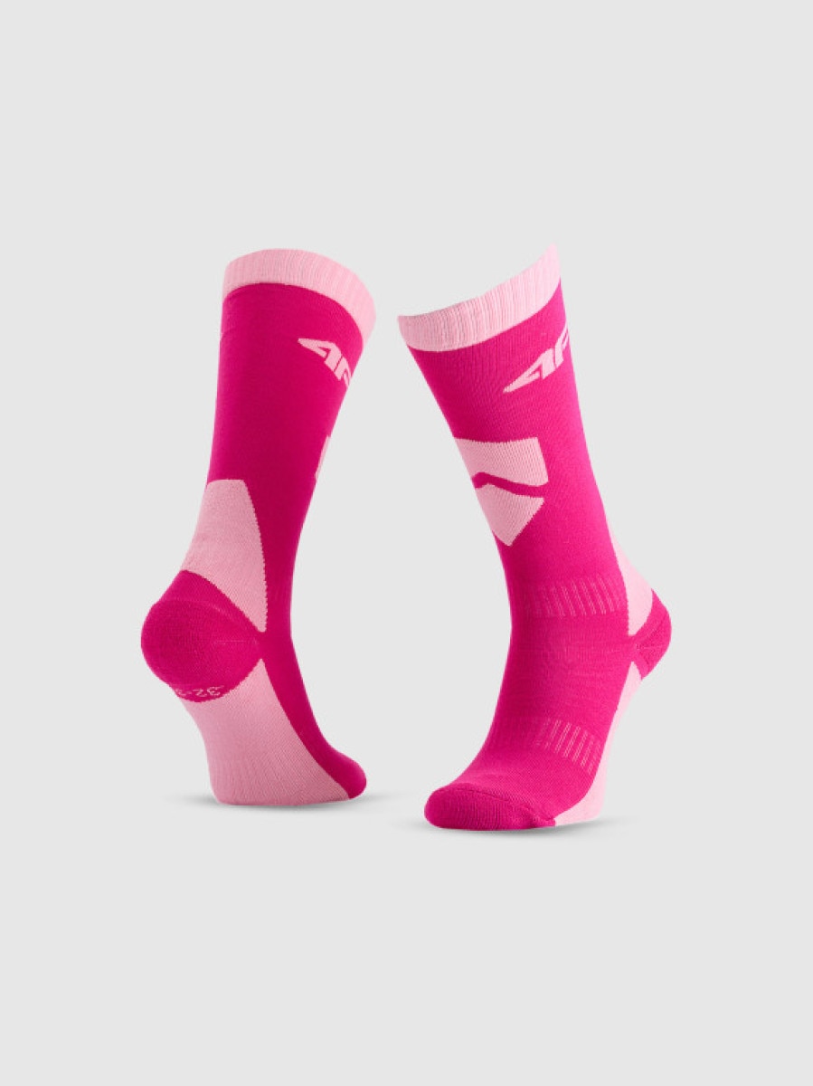 Dziewczęce skarpetki narciarskie 4F 4FJWAW25UFSOF228 - różowe