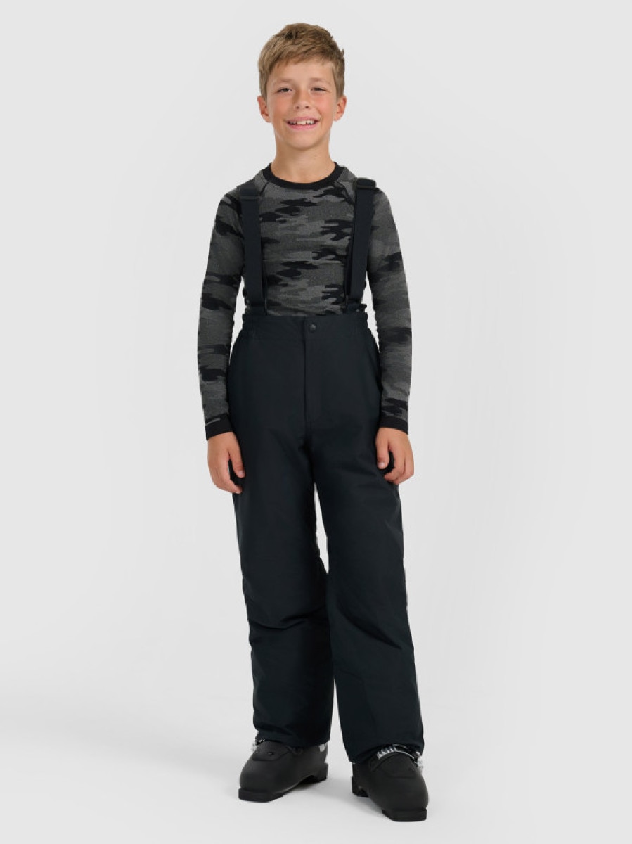 Chłopięce spodnie narciarskie 4F 4FJRAW25TFTRM1245 - czarne