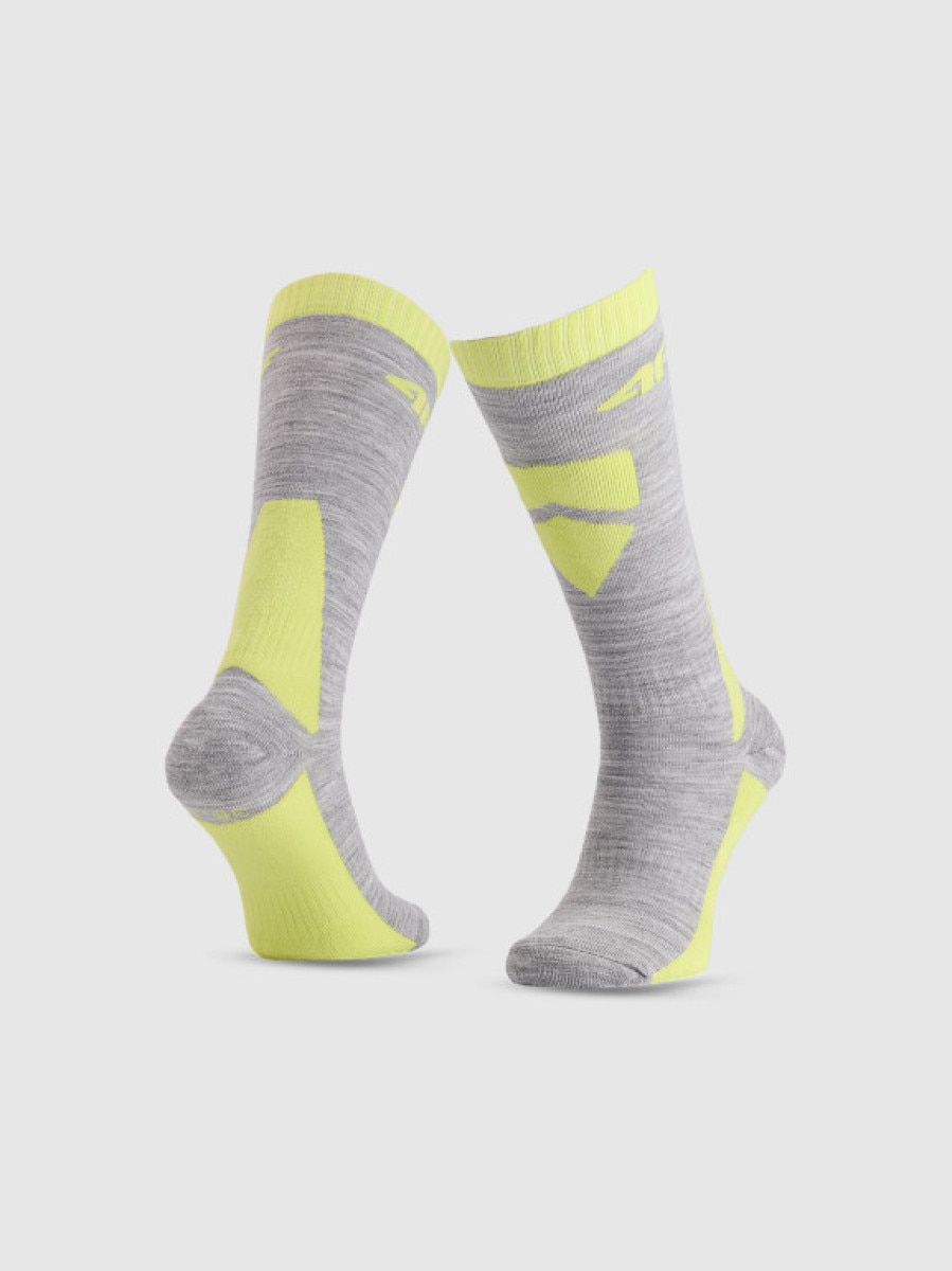 Chłopięce skarpetki narciarskie 4F 4FJWAW25UFSOM224 - szare