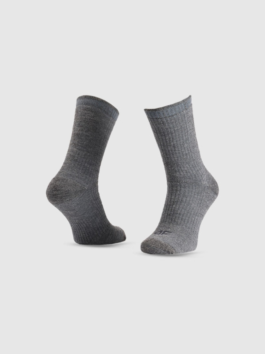 Męskie skarpetki trekkingowe 4F 4FRAW25UFSOM270 - szare
