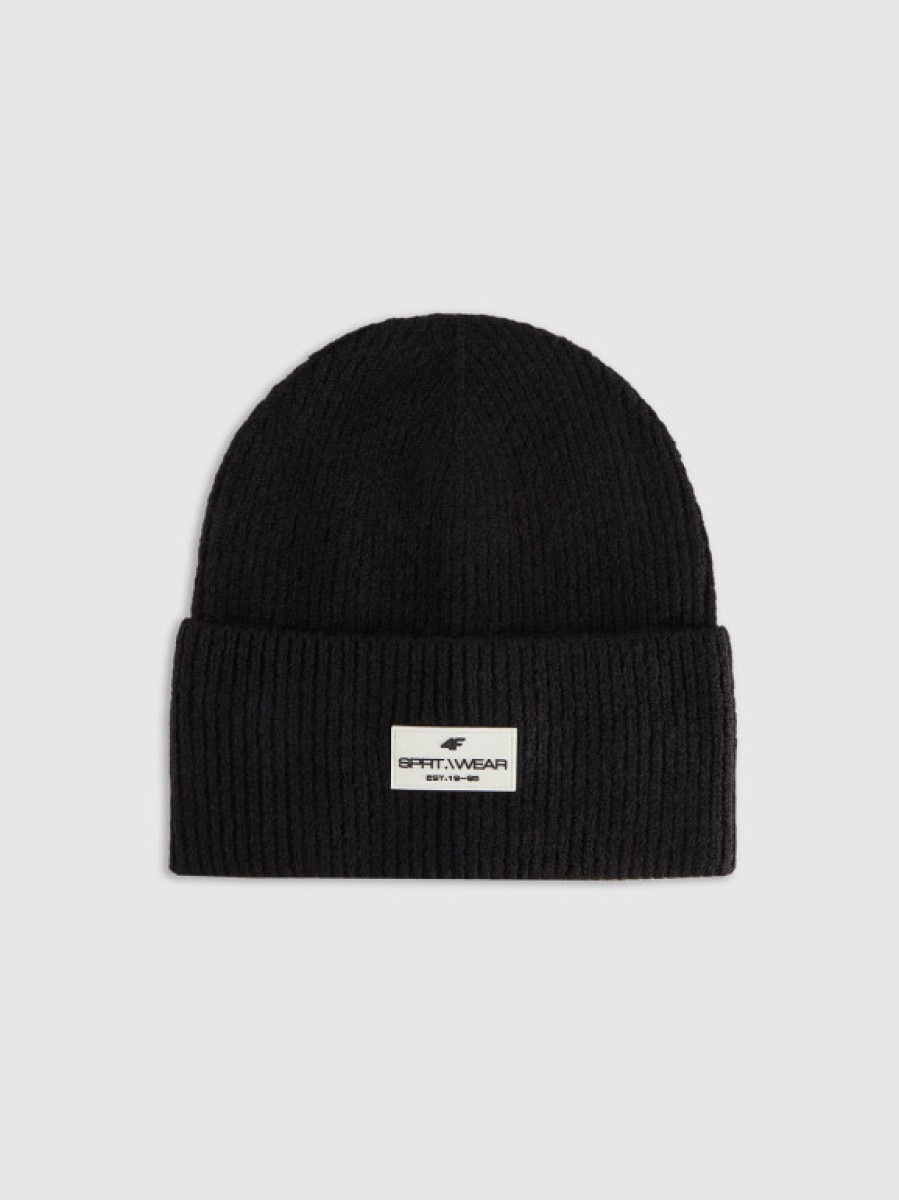 Damska czapka beanie 4F 4FRAW25ACAPF0725 - czarna