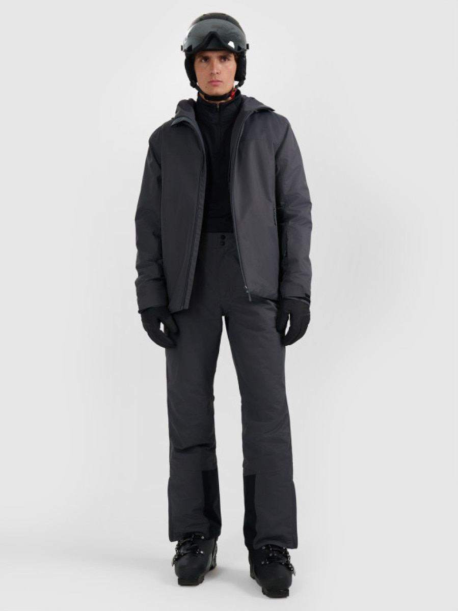 Męskie spodnie narciarskie z szelkami 4F 4FWAW25TFTRM1155 - szare