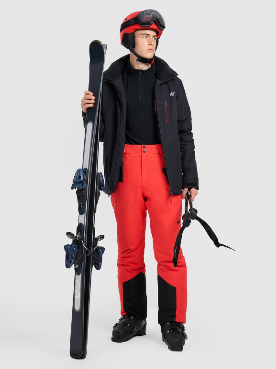 Męskie spodnie narciarskie 4F 4FWAW25TFTRM0928 - czerwone