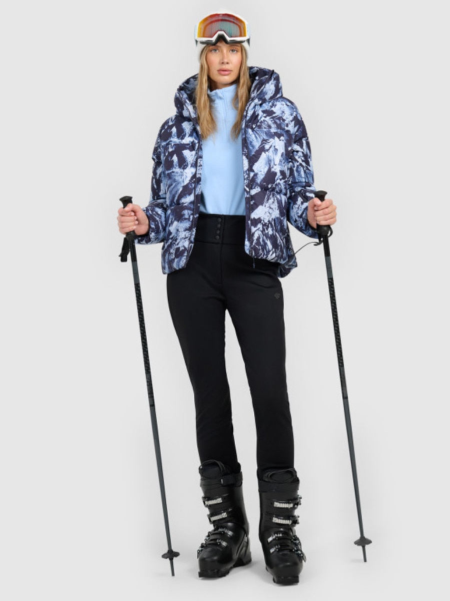 Damskie spodnie narciarskie softshell 4F 4FWAW25TFTRF0945 - czarne