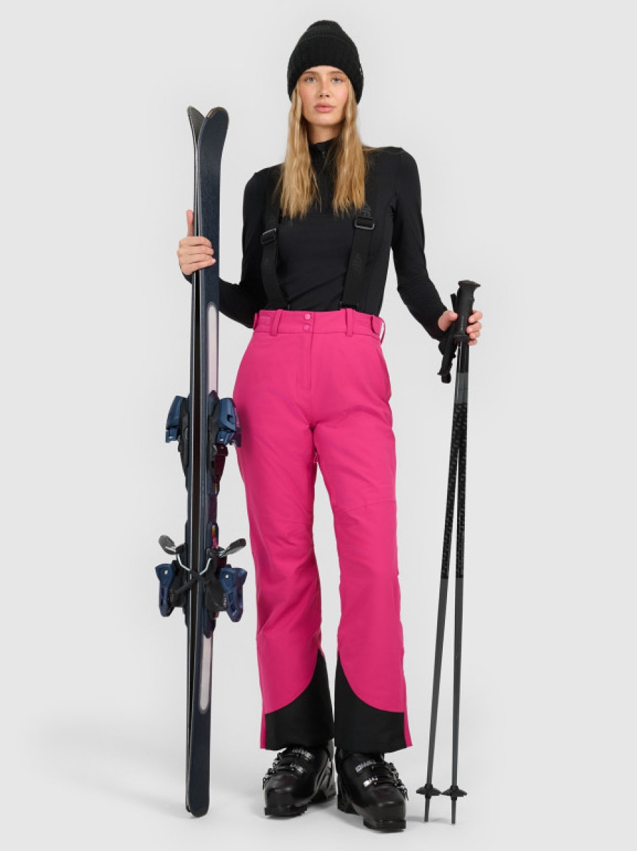 Damskie spodnie narciarskie 4F 4FWAW25TFTRF0941 - różowe