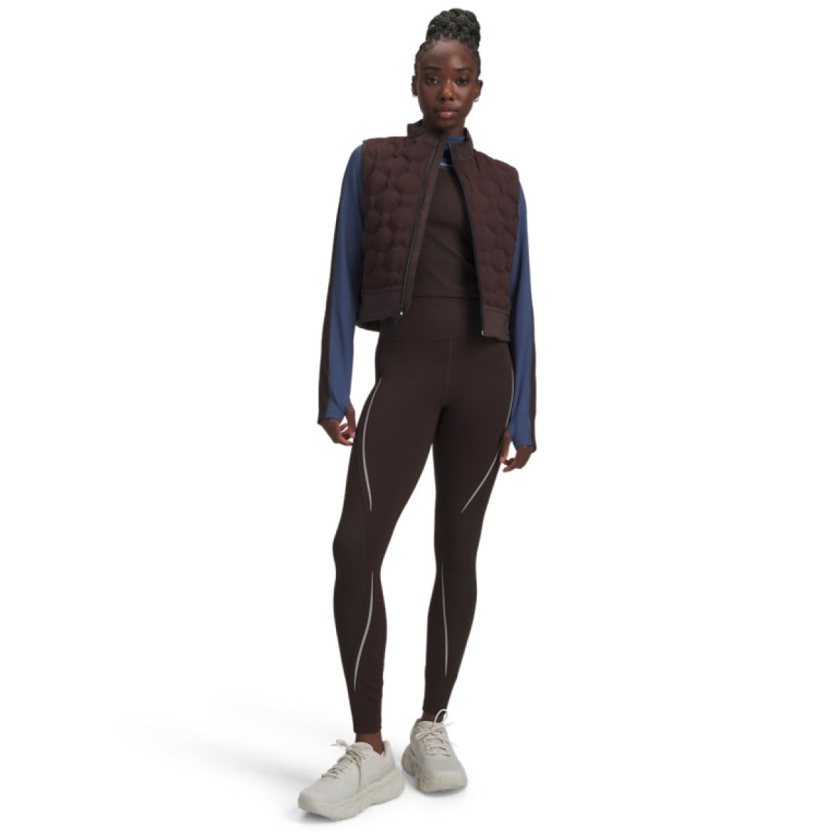 Damskie legginsy treningowe Under Armour Halo CW - brązowe