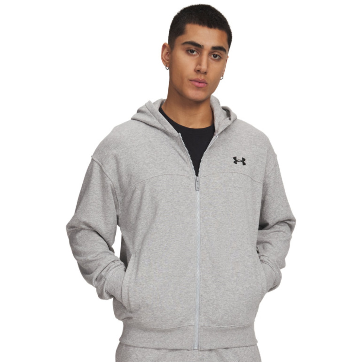 Męska bluza rozpinana z kapturem Under Armour UA Rival LW FZ - szara